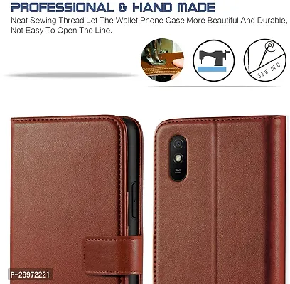 Classy Flip Cover for Redmi 9i Sport Brown Dual Protection-thumb3