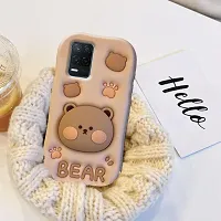 Ascensify Stylish Back Cover for Realme 8 5G Cute Funny Bear Case with Bear Face Holder  for Realme 8 5G-thumb2