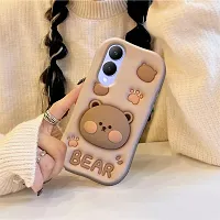 Ascensify Stylish Back Cover for Vivo Y17s Cute Funny Bear Case with Bear Face Holder  for Vivo Y17s-thumb4