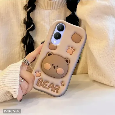 Ascensify Stylish Back Cover for Vivo Y17s Cute Funny Bear Case with Bear Face Holder  for Vivo Y17s-thumb5