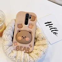 Ascensify Stylish Back Cover for Redmi Note 8 Pro Cute Funny Bear Case with Bear Face Holder  for Redmi Note 8 Pro-thumb2