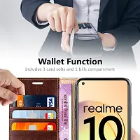 Classy Flip Cover for Realme 10 Brown Dual Protection-thumb4