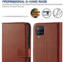 Classy Flip Cover for Samsung Galaxy F12 Brown-thumb2