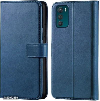 Classy Flip Cover for Moto G42 Blue Dual Protection