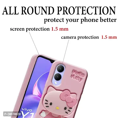 Ascensify Stylish Back Cover for Vivo Y17s Cute Hello Kitty Soft Case with Kitty Face Holder  for Vivo Y17s-thumb4