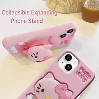 Ascensify Stylish Back Cover for Apple iPhone 14 Cute Hello Kitty Soft Case with Kitty Face Holder  for Apple iPhone 14-thumb1