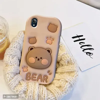 Ascensify Stylish Back Cover for Vivo Y91i Cute Funny Bear Case with Bear Face Holder  for Vivo Y91i-thumb3