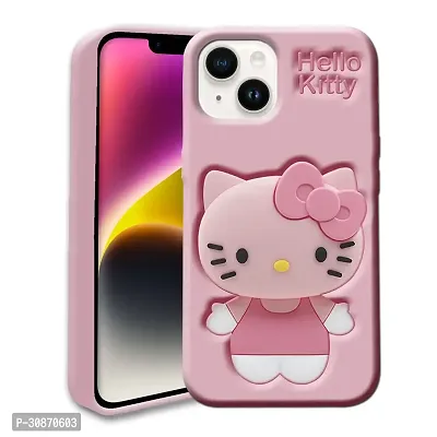 Ascensify Stylish Back Cover for Apple iPhone 14 Cute Hello Kitty Soft Case with Kitty Face Holder  for Apple iPhone 14-thumb0