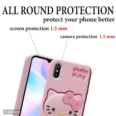 Ascensify Stylish Back Cover for Redmi 9A Cute Hello Kitty Soft Case with Kitty Face Holder  for Redmi 9A-thumb4