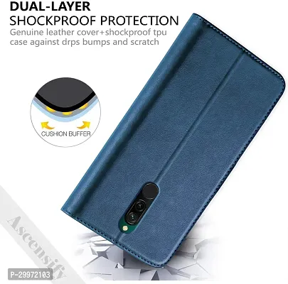 Classy Flip Cover for REDMI 8 Blue Dual Protection-thumb3