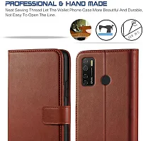 Classy Flip Cover for Tecno Spark 5 Brown Dual Protection-thumb2