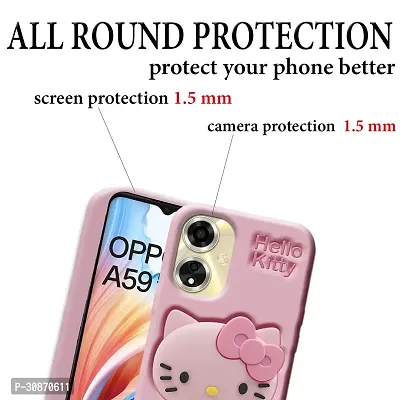 Ascensify Stylish Back Cover for Oppo A59 5G Cute Hello Kitty Soft Case with Kitty Face Holder  for Oppo A59 5G-thumb4