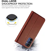 Classy Flip Cover for Samsung Galaxy A15 5G Brown Dual Protection-thumb3