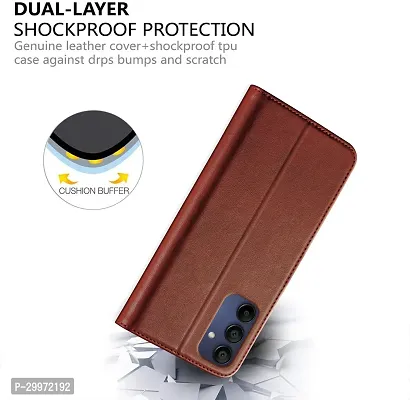 Classy Flip Cover for Samsung Galaxy A15 5G Brown Dual Protection-thumb4