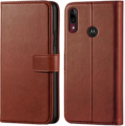 Classy Flip Cover for Motorola e6s Brown Dual Protection