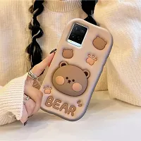 Ascensify Stylish Back Cover for Vivo Y21-2021 Cute Funny Bear Case with Bear Face Holder  for Vivo Y21-2021-thumb4