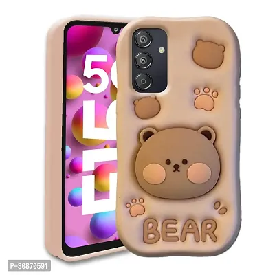 Ascensify Stylish Back Cover for Samsung Galaxy F15 5G Cute Funny Bear Case with Bear Face Holder  for Samsung Galaxy F15 5G-thumb0