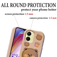 Ascensify Stylish Back Cover for Vivo Y16 Cute Funny Bear Case with Bear Face Holder  for Vivo Y16-thumb3