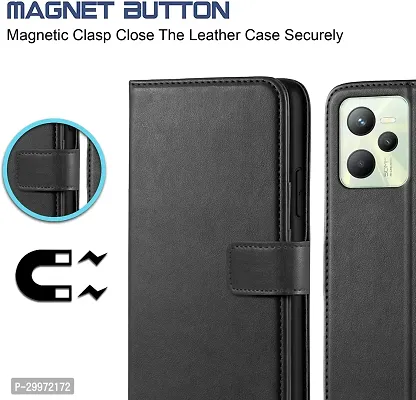 Classy Flip Cover for Realme C35 Black-thumb4