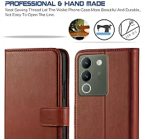 Classy Flip Cover for Vivo Y200 5G Brown Dual Protection-thumb2