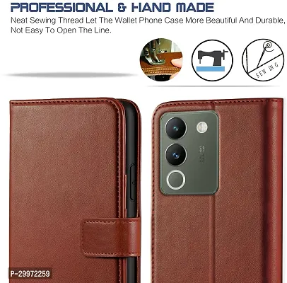 Classy Flip Cover for Vivo Y200 5G Brown Dual Protection-thumb3