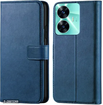 Classy Flip Cover for Realme C55 Blue Dual Protection