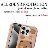 Ascensify Stylish Back Cover for Apple iPhone 15 Pro Cute Funny Bear Case with Bear Face Holder  for Apple iPhone 15 Pro-thumb3