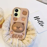 Ascensify Stylish Back Cover for Vivo Y16 Cute Funny Bear Case with Bear Face Holder  for Vivo Y16-thumb2