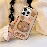 Ascensify Stylish Back Cover for Apple iPhone 15 Pro Cute Funny Bear Case with Bear Face Holder  for Apple iPhone 15 Pro-thumb4