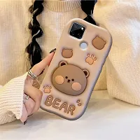 Ascensify Stylish Back Cover for Realme C12 Cute Funny Bear Case with Bear Face Holder  for Realme C12-thumb4