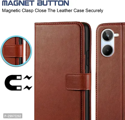 Classy Flip Cover for Realme 10 Brown Dual Protection-thumb3