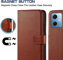 Classy Flip Cover for Redmi Note 12 5G Brown Dual Protection-thumb2