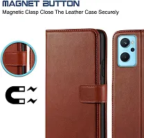 Classy Flip Cover for Realme 9i Brown Dual Protection-thumb3