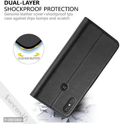 Classy Flip Cover for Motorola Moto One Power Black Dual Protection-thumb3