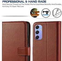 Classy Flip Cover for Samsung Galaxy A34 5G Brown Dual Protection-thumb2