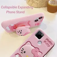 Ascensify Stylish Back Cover for Realme C12 Cute Hello Kitty Soft Case with Kitty Face Holder  for Realme C12-thumb1