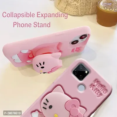 Ascensify Stylish Back Cover for Realme C12 Cute Hello Kitty Soft Case with Kitty Face Holder  for Realme C12-thumb2