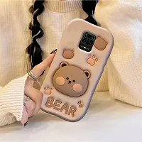 Ascensify Stylish Back Cover for Redmi Note 9 Pro Cute Funny Bear Case with Bear Face Holder  for Redmi Note 9 Pro-thumb4