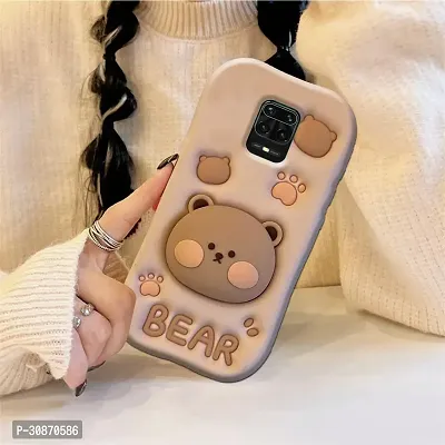 Ascensify Stylish Back Cover for Redmi Note 9 Pro Cute Funny Bear Case with Bear Face Holder  for Redmi Note 9 Pro-thumb5