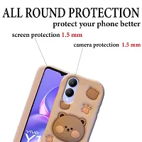 Ascensify Stylish Back Cover for Vivo Y17s Cute Funny Bear Case with Bear Face Holder  for Vivo Y17s-thumb3