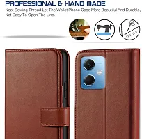 Classy Flip Cover for Redmi Note 12 5G Brown Dual Protection-thumb1