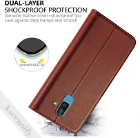 Classy Flip Cover for Samsung Galaxy J8 Brown Dual Protection-thumb2