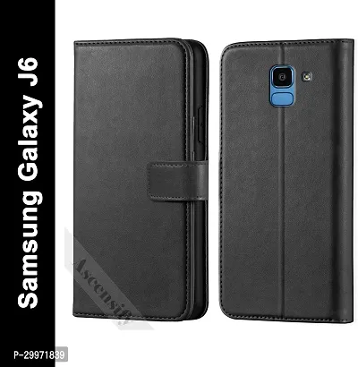 Classy Flip Cover for Samsung Galaxy J6 Black Dual Protection