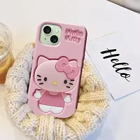 Ascensify Stylish Back Cover for Apple iPhone 15 Cute Hello Kitty Soft Case with Kitty Face Holder  for Apple iPhone 15-thumb2