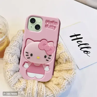 Ascensify Stylish Back Cover for Apple iPhone 15 Cute Hello Kitty Soft Case with Kitty Face Holder  for Apple iPhone 15-thumb3