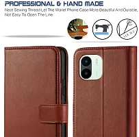 Classy Flip Cover for Mi A1 Plus Brown Dual Protection-thumb1