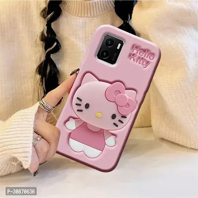 Ascensify Stylish Back Cover for Vivo Y15s Cute Hello Kitty Soft Case with Kitty Face Holder  for Vivo Y15s-thumb5