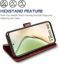 Classy Flip Cover for Vivo Y200 5G Brown Dual Protection-thumb1