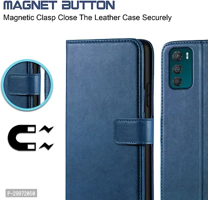 Classy Flip Cover for Moto G42 Blue Dual Protection-thumb4