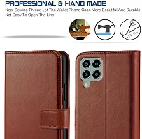 Classy Flip Cover for Samsung Galaxy M33 5G Brown Dual Protection-thumb1